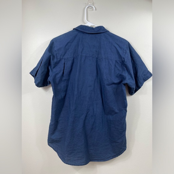 Signatures by Northern Isles Vintage Women's Blue Short Sleeve Shirt Size 6 - Picture 8 of 14